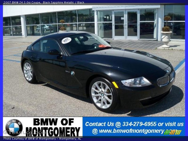 Black Sapphire Metallic / Black 2007 BMW Z4 3.0si Coupe