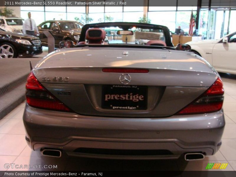 Palladium Silver Metallic / Red 2011 Mercedes-Benz SL 550 Roadster