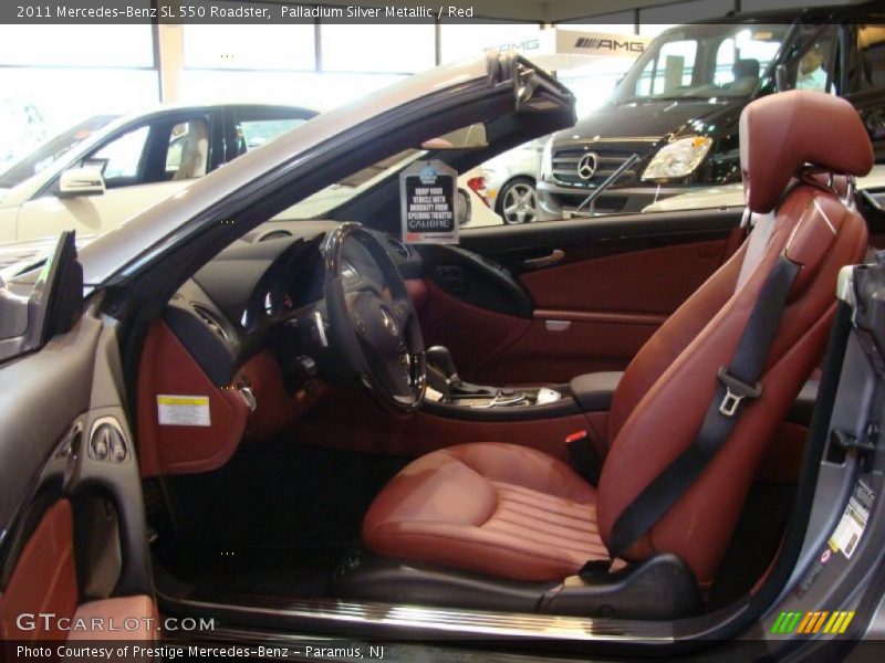 Palladium Silver Metallic / Red 2011 Mercedes-Benz SL 550 Roadster