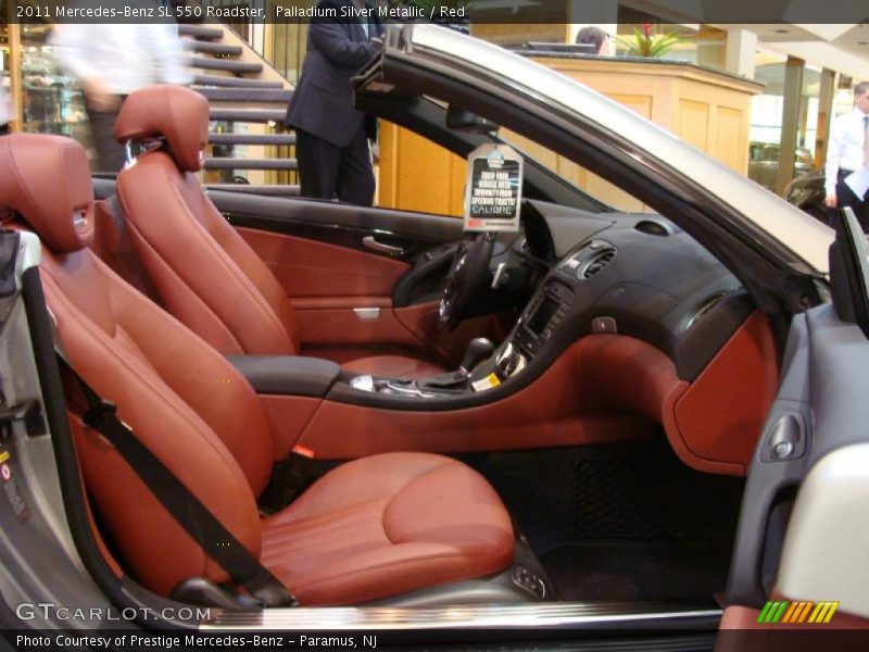 Palladium Silver Metallic / Red 2011 Mercedes-Benz SL 550 Roadster