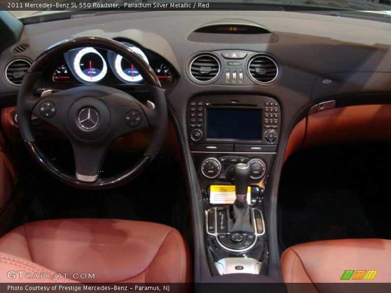 Palladium Silver Metallic / Red 2011 Mercedes-Benz SL 550 Roadster