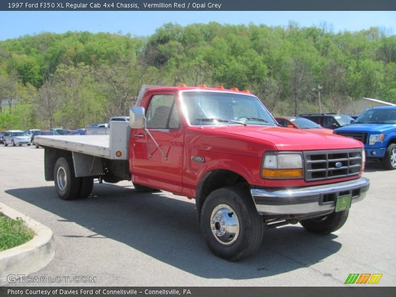 Vermillion Red / Opal Grey 1997 Ford F350 XL Regular Cab 4x4 Chassis