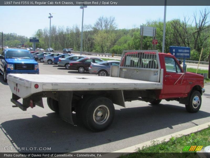Vermillion Red / Opal Grey 1997 Ford F350 XL Regular Cab 4x4 Chassis