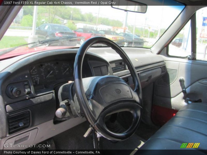 Vermillion Red / Opal Grey 1997 Ford F350 XL Regular Cab 4x4 Chassis