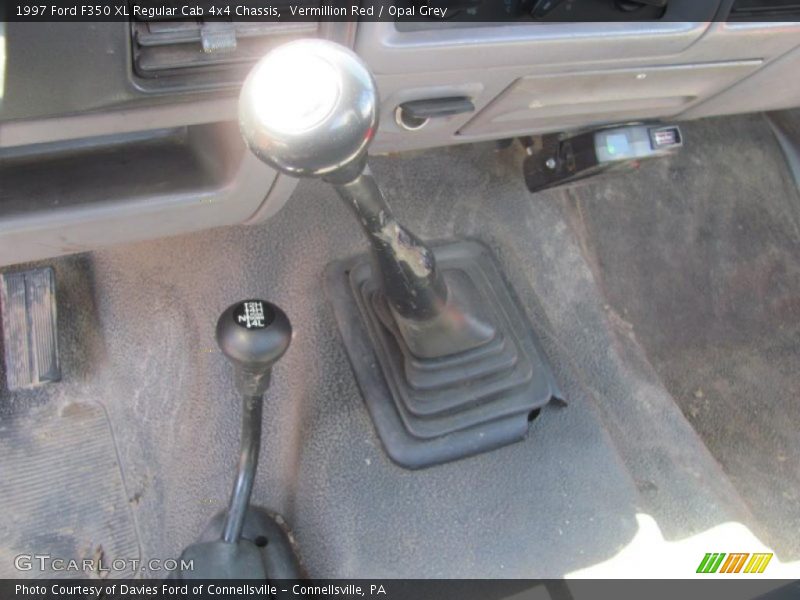 Vermillion Red / Opal Grey 1997 Ford F350 XL Regular Cab 4x4 Chassis