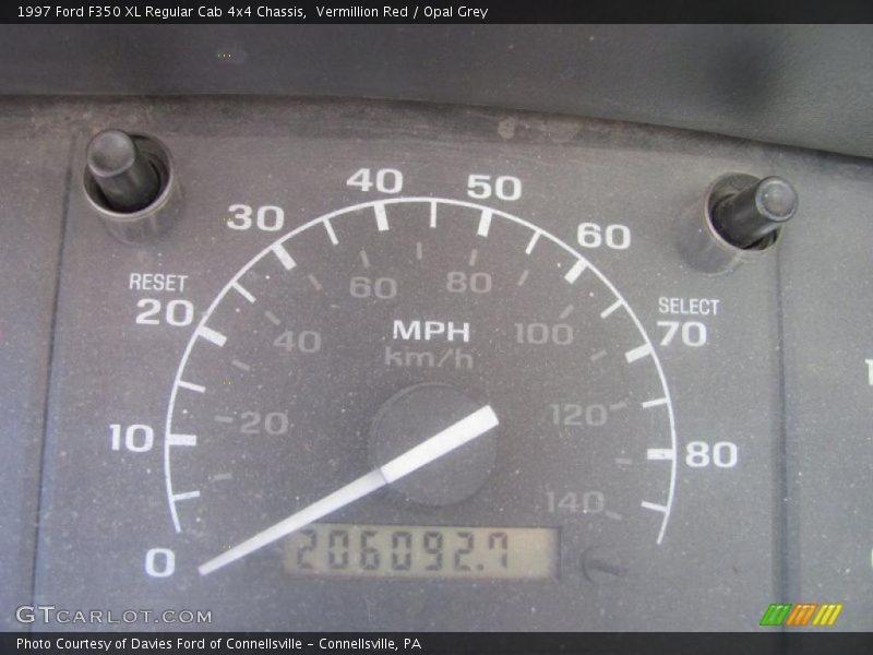 Vermillion Red / Opal Grey 1997 Ford F350 XL Regular Cab 4x4 Chassis