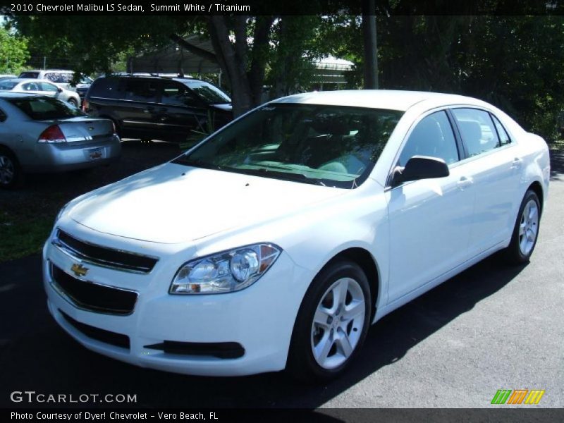 Summit White / Titanium 2010 Chevrolet Malibu LS Sedan