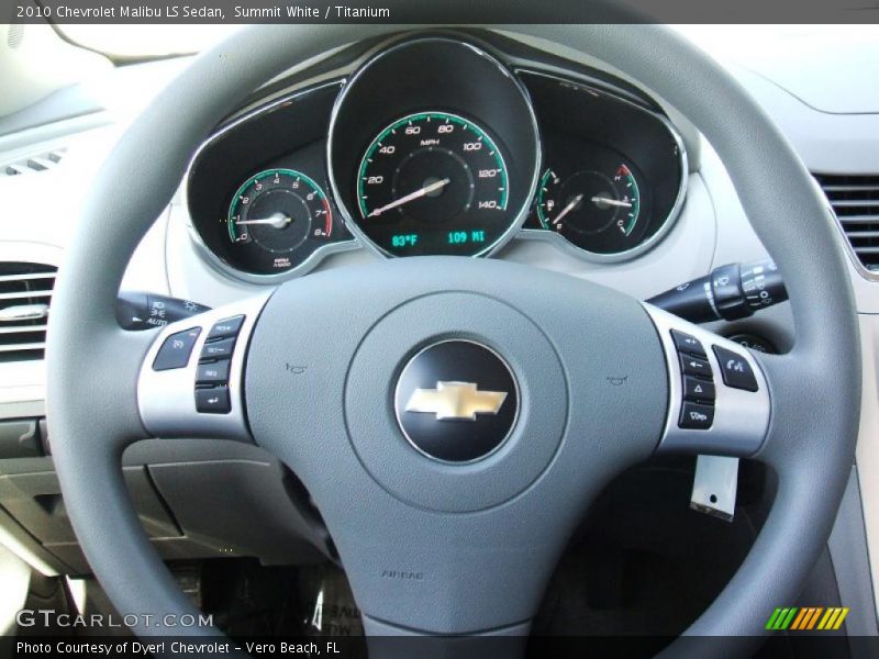 Summit White / Titanium 2010 Chevrolet Malibu LS Sedan