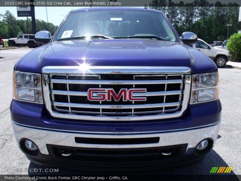 Laser Blue Metallic / Ebony 2010 GMC Sierra 1500 SLE Crew Cab