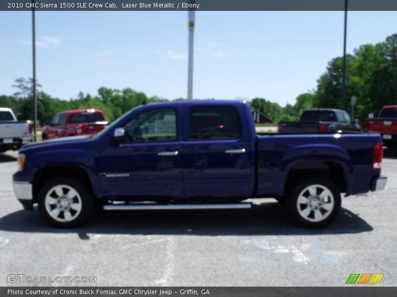 Laser Blue Metallic / Ebony 2010 GMC Sierra 1500 SLE Crew Cab