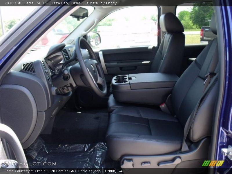 Laser Blue Metallic / Ebony 2010 GMC Sierra 1500 SLE Crew Cab