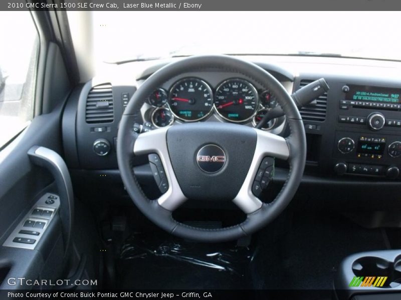 Laser Blue Metallic / Ebony 2010 GMC Sierra 1500 SLE Crew Cab