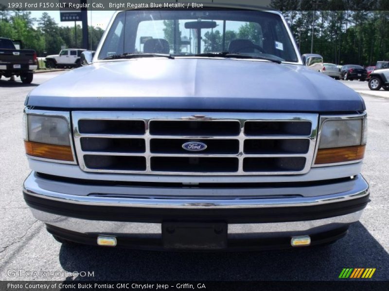 Bright Regatta Blue Metallic / Blue 1993 Ford F150 XLT Regular Cab