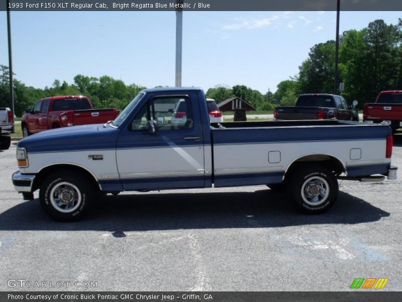 Bright Regatta Blue Metallic / Blue 1993 Ford F150 XLT Regular Cab