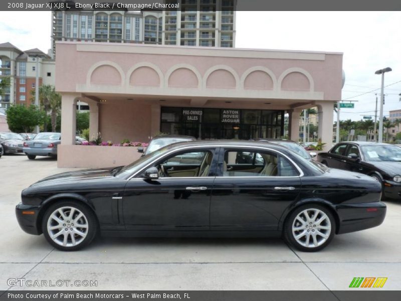 Ebony Black / Champagne/Charcoal 2008 Jaguar XJ XJ8 L