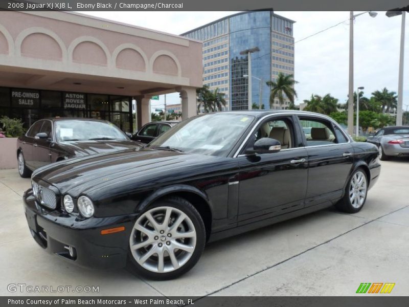 Ebony Black / Champagne/Charcoal 2008 Jaguar XJ XJ8 L