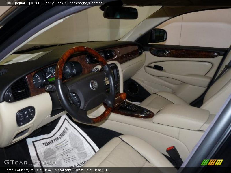 Ebony Black / Champagne/Charcoal 2008 Jaguar XJ XJ8 L