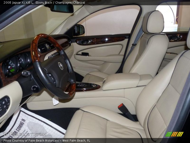 Ebony Black / Champagne/Charcoal 2008 Jaguar XJ XJ8 L