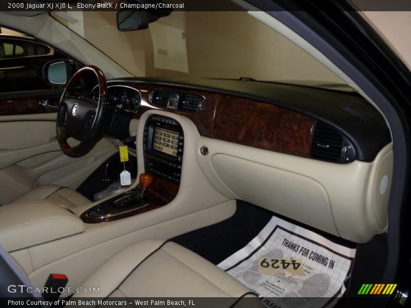 Ebony Black / Champagne/Charcoal 2008 Jaguar XJ XJ8 L