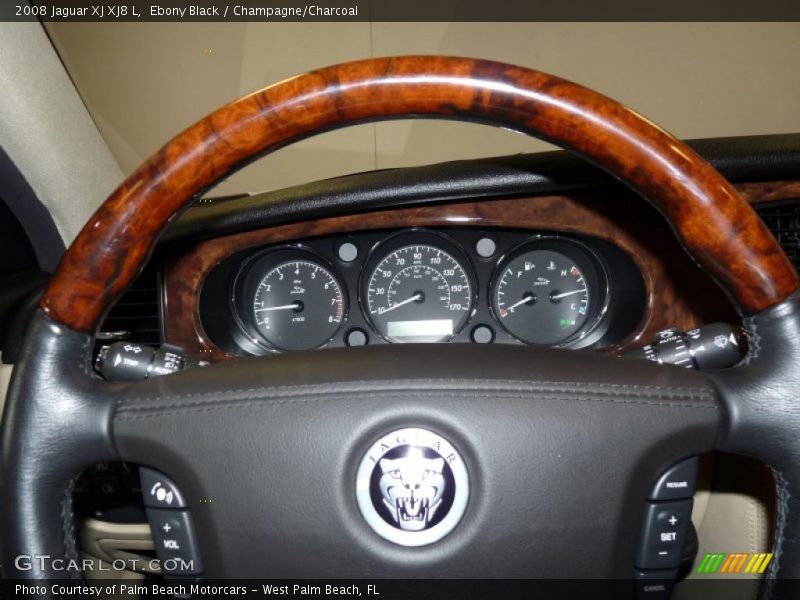 Ebony Black / Champagne/Charcoal 2008 Jaguar XJ XJ8 L