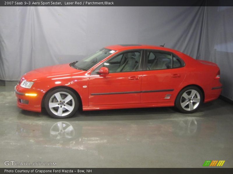 Laser Red / Parchment/Black 2007 Saab 9-3 Aero Sport Sedan