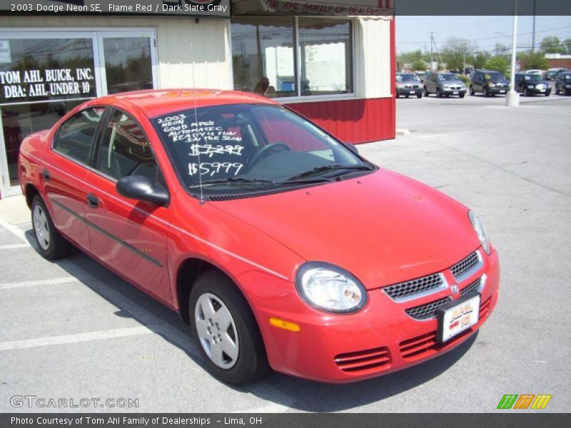 Flame Red / Dark Slate Gray 2003 Dodge Neon SE