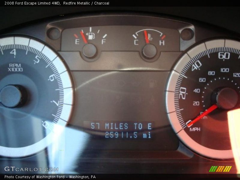 Redfire Metallic / Charcoal 2008 Ford Escape Limited 4WD
