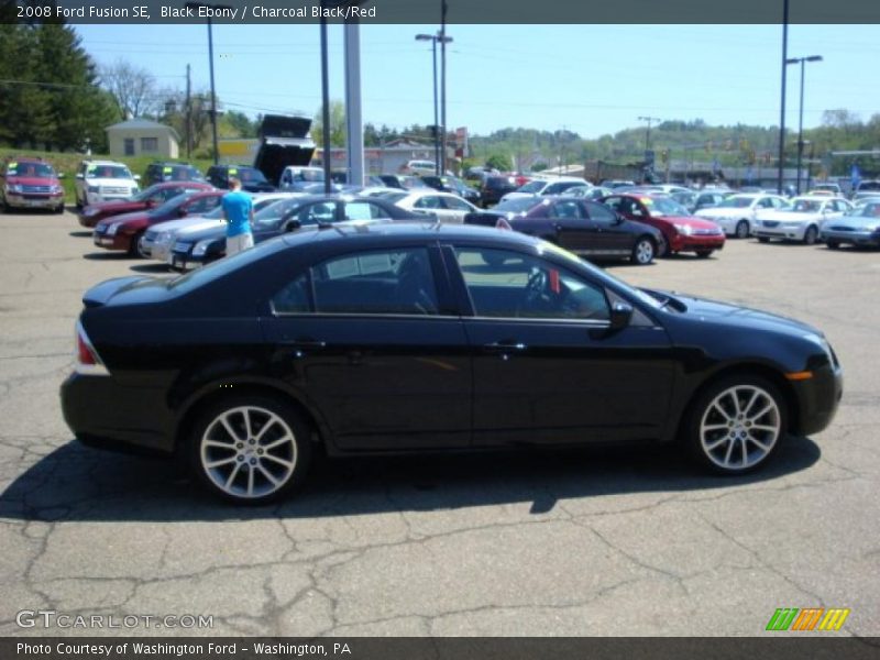 Black Ebony / Charcoal Black/Red 2008 Ford Fusion SE