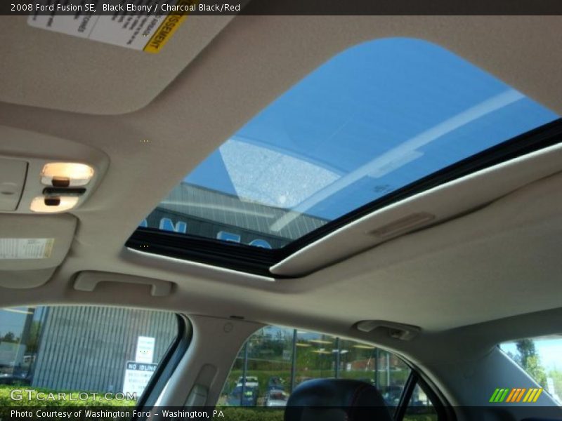 Black Ebony / Charcoal Black/Red 2008 Ford Fusion SE
