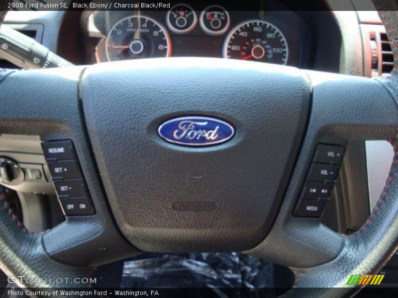 Black Ebony / Charcoal Black/Red 2008 Ford Fusion SE