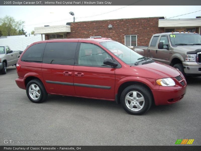 Inferno Red Crystal Pearl / Medium Slate Gray 2005 Dodge Caravan SXT