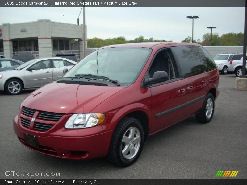 Inferno Red Crystal Pearl / Medium Slate Gray 2005 Dodge Caravan SXT