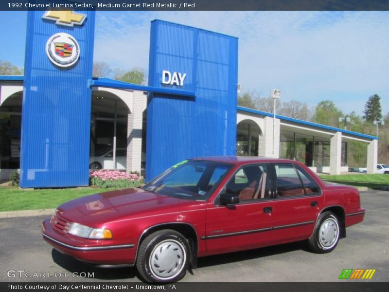 Medium Garnet Red Metallic / Red 1992 Chevrolet Lumina Sedan
