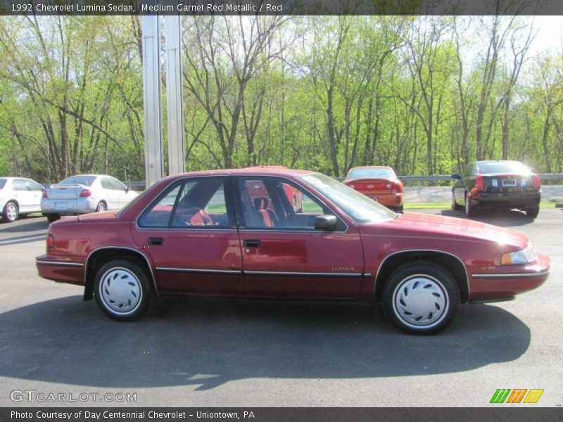 Medium Garnet Red Metallic / Red 1992 Chevrolet Lumina Sedan