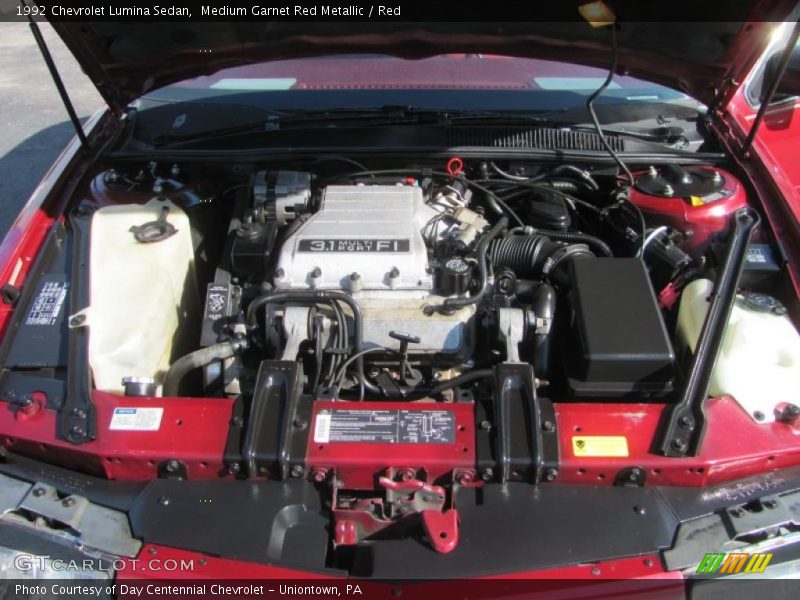 Medium Garnet Red Metallic / Red 1992 Chevrolet Lumina Sedan