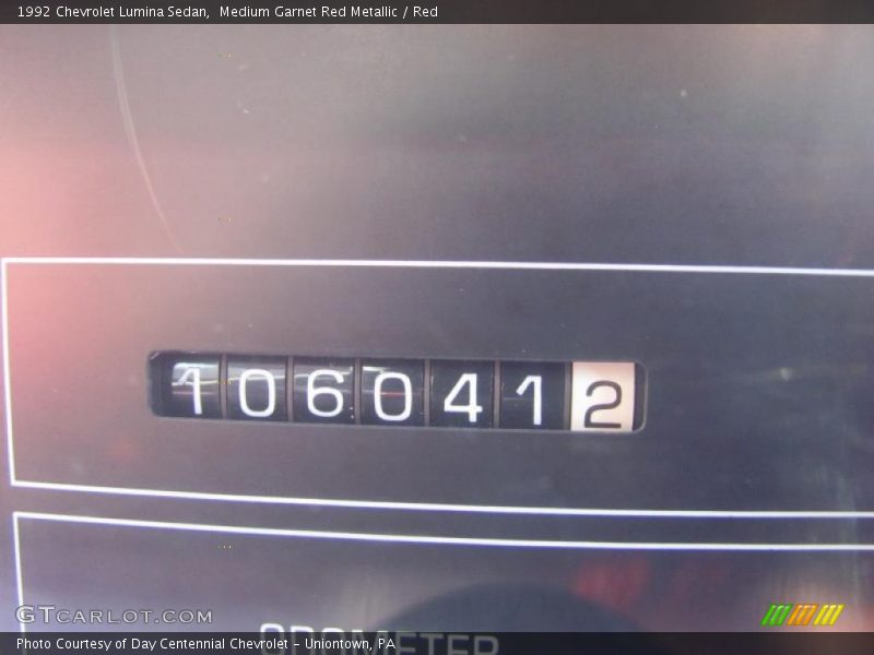 Medium Garnet Red Metallic / Red 1992 Chevrolet Lumina Sedan