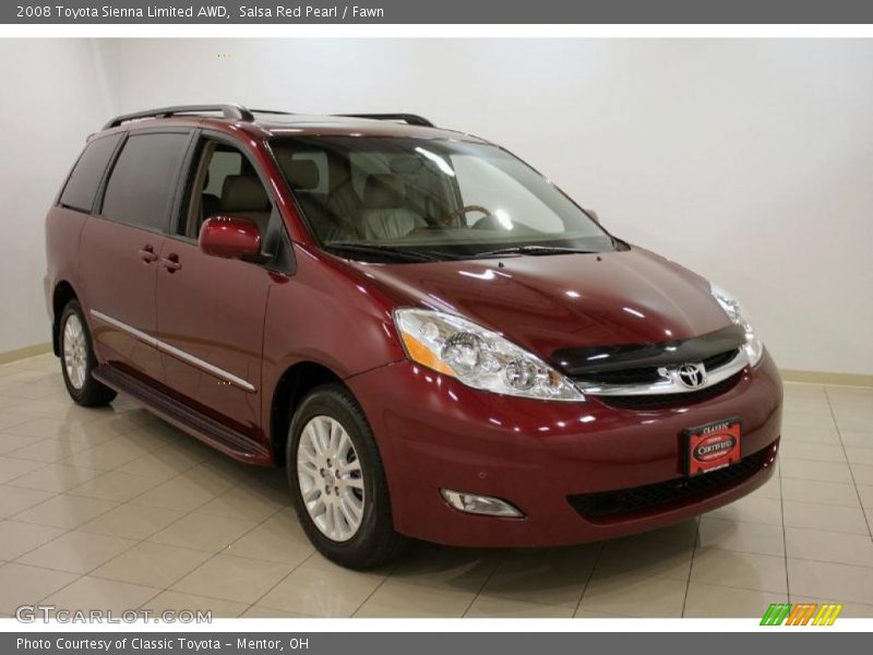 Salsa Red Pearl / Fawn 2008 Toyota Sienna Limited AWD