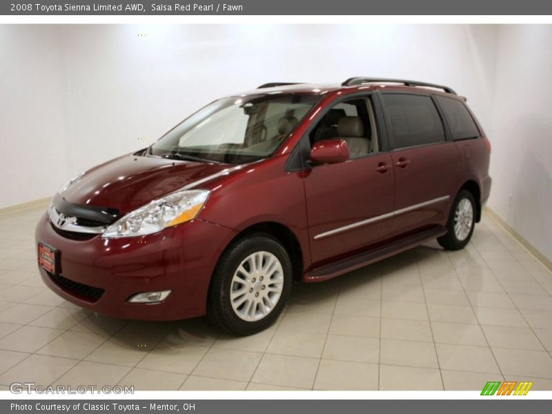 Salsa Red Pearl / Fawn 2008 Toyota Sienna Limited AWD