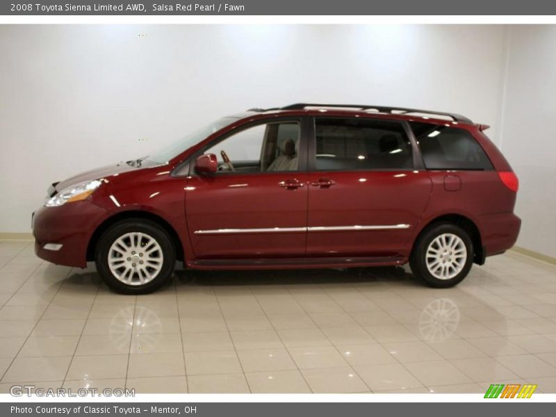 Salsa Red Pearl / Fawn 2008 Toyota Sienna Limited AWD