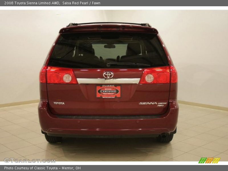 Salsa Red Pearl / Fawn 2008 Toyota Sienna Limited AWD