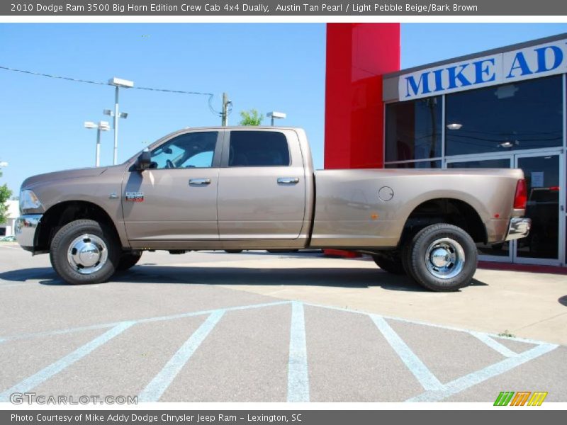 Austin Tan Pearl / Light Pebble Beige/Bark Brown 2010 Dodge Ram 3500 Big Horn Edition Crew Cab 4x4 Dually