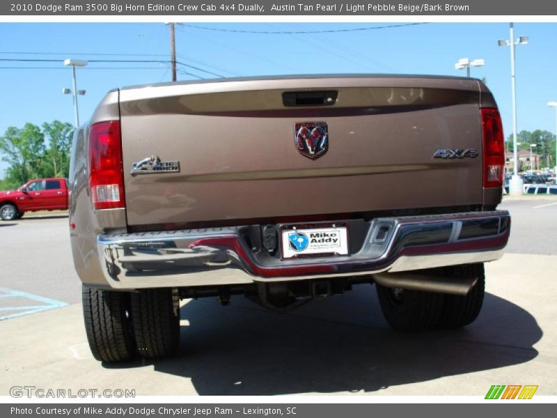 Austin Tan Pearl / Light Pebble Beige/Bark Brown 2010 Dodge Ram 3500 Big Horn Edition Crew Cab 4x4 Dually