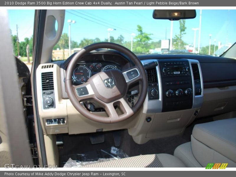 Austin Tan Pearl / Light Pebble Beige/Bark Brown 2010 Dodge Ram 3500 Big Horn Edition Crew Cab 4x4 Dually