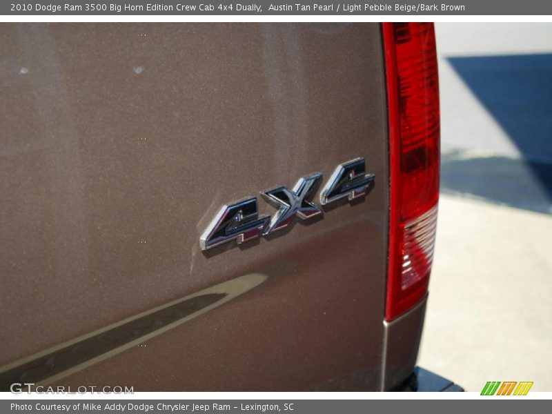 Austin Tan Pearl / Light Pebble Beige/Bark Brown 2010 Dodge Ram 3500 Big Horn Edition Crew Cab 4x4 Dually