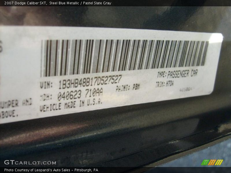 Steel Blue Metallic / Pastel Slate Gray 2007 Dodge Caliber SXT