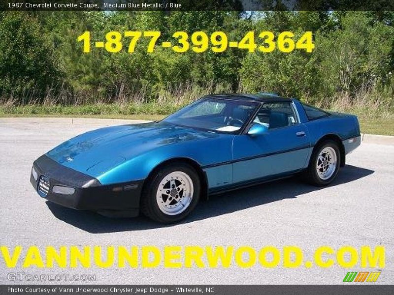 Medium Blue Metallic / Blue 1987 Chevrolet Corvette Coupe