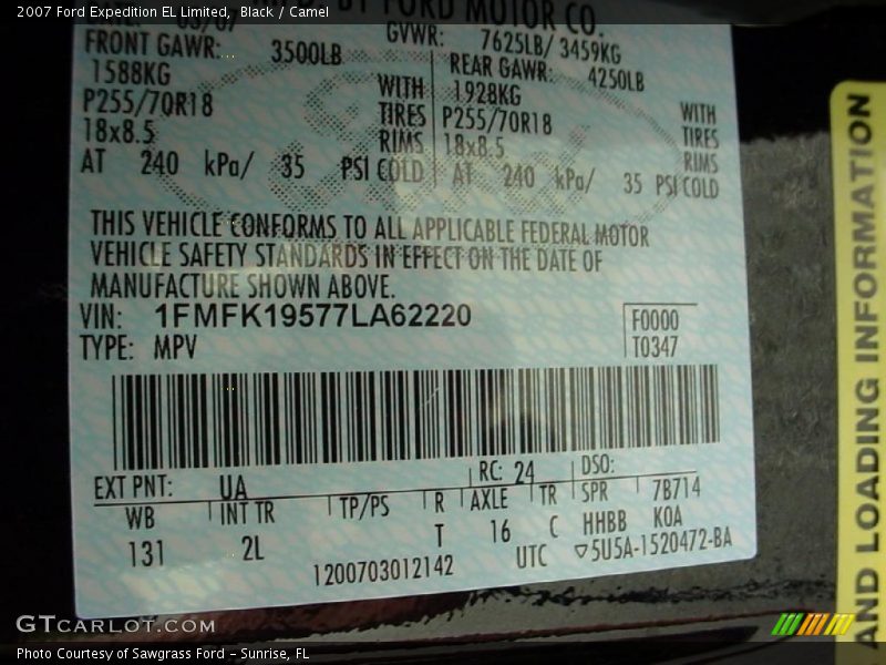 Black / Camel 2007 Ford Expedition EL Limited