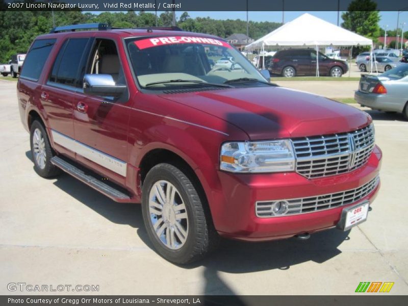 Vivid Red Metallic / Camel 2007 Lincoln Navigator Luxury