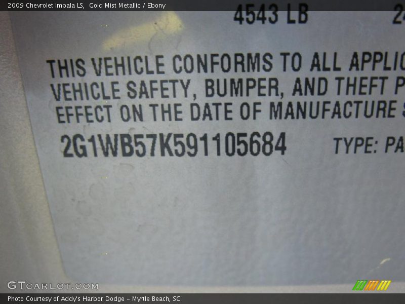 Gold Mist Metallic / Ebony 2009 Chevrolet Impala LS