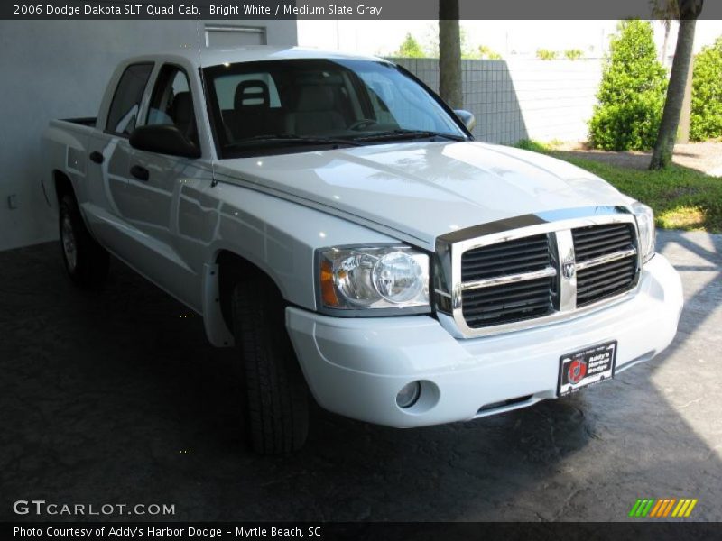 Bright White / Medium Slate Gray 2006 Dodge Dakota SLT Quad Cab